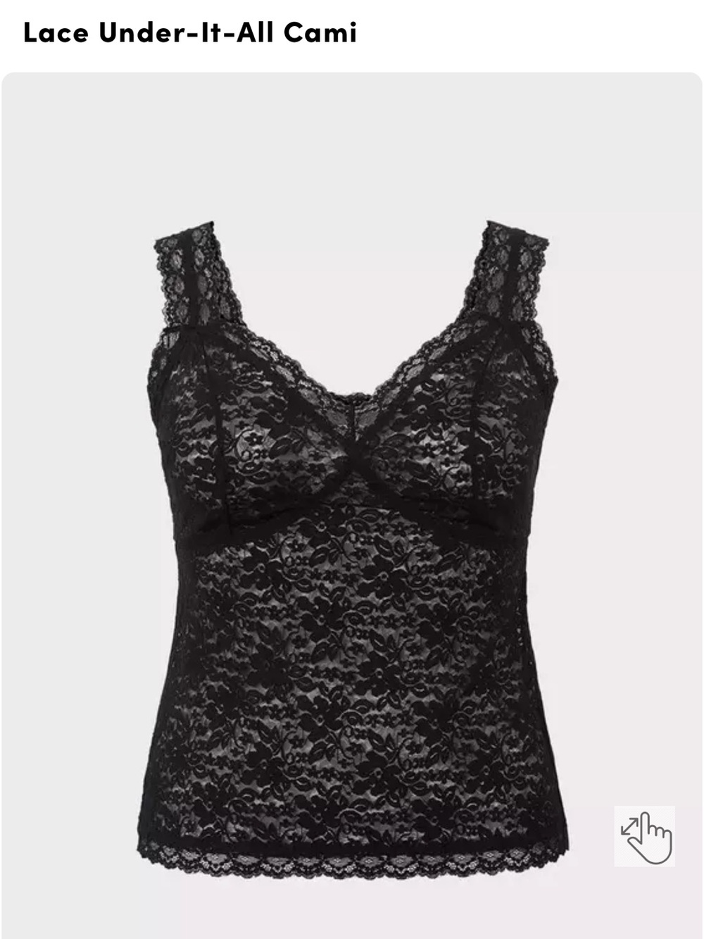 NWT Torrid Black Sheer Lace Cami - Size 0 (XL)